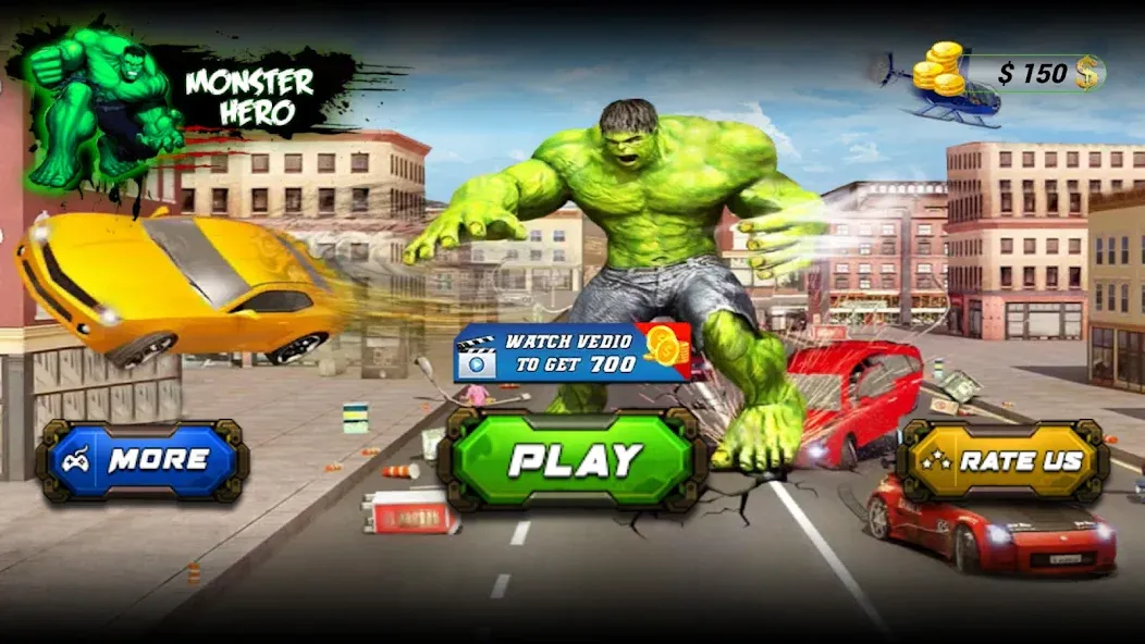 Monster Superhero: Green Fight  [МОД Unlimited Money] Screenshot 1