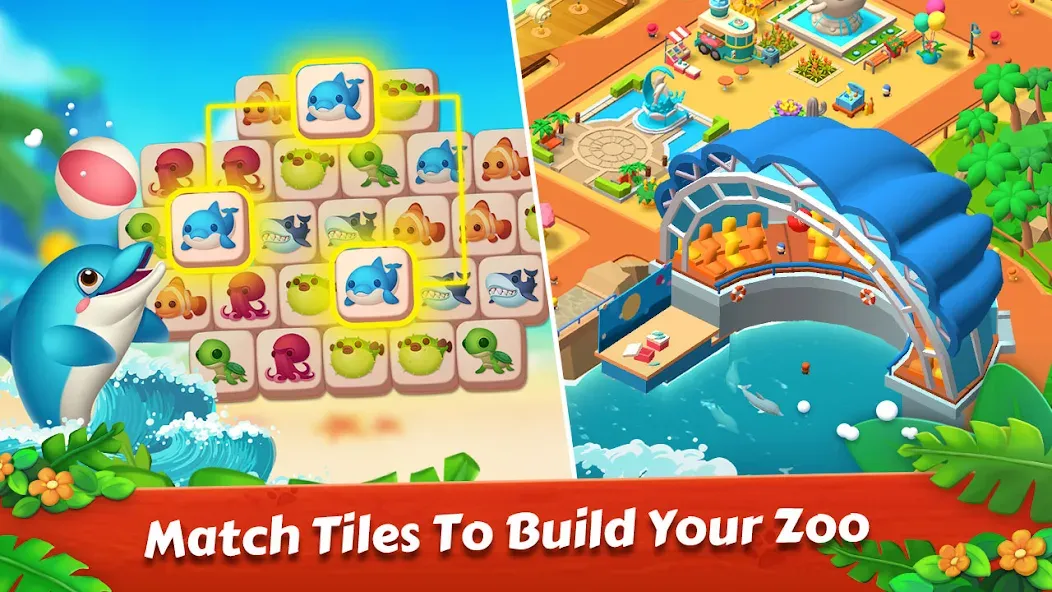 Zoo Tile - Match Puzzle Game (Зу Тайл)  [МОД Бесконечные деньги] Screenshot 2