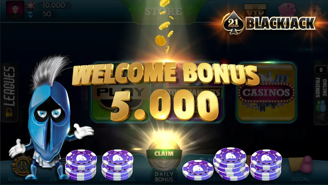 BlackJack 21 - Online Casino  [МОД Все открыто] Screenshot 3