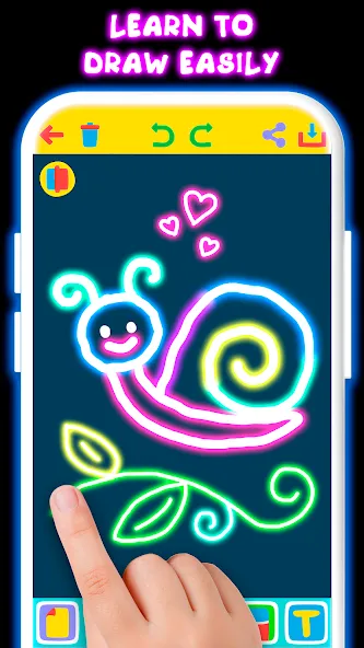 Drawing For Kids - Glow Draw  [МОД Много денег] Screenshot 3