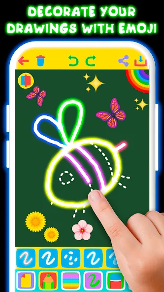 Drawing For Kids - Glow Draw  [МОД Много денег] Screenshot 5