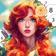 Взлом Girls Paint by Number Coloring (Девочки раскрашивают по номерам)  [МОД Unlimited Money] - стабильная версия apk на Андроид