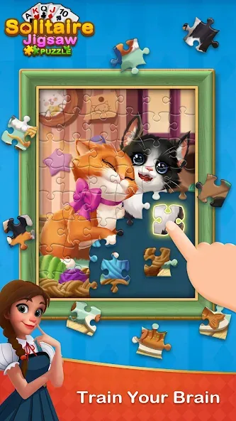 Solitaire Jigsaw Puzzle (Солитер Пазл)  [МОД Много денег] Screenshot 1