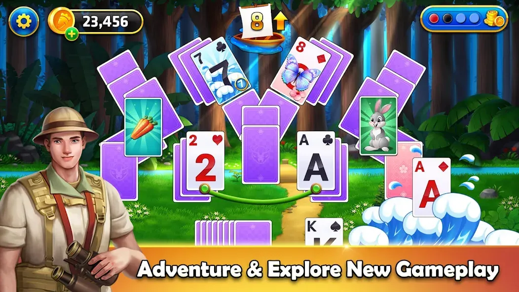 Tripeaks Solitaire - Home Town  [МОД Бесконечные деньги] Screenshot 2