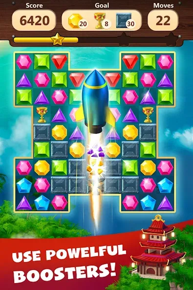 Jewels Planet - Match 3 Puzzle  [МОД Меню] Screenshot 4